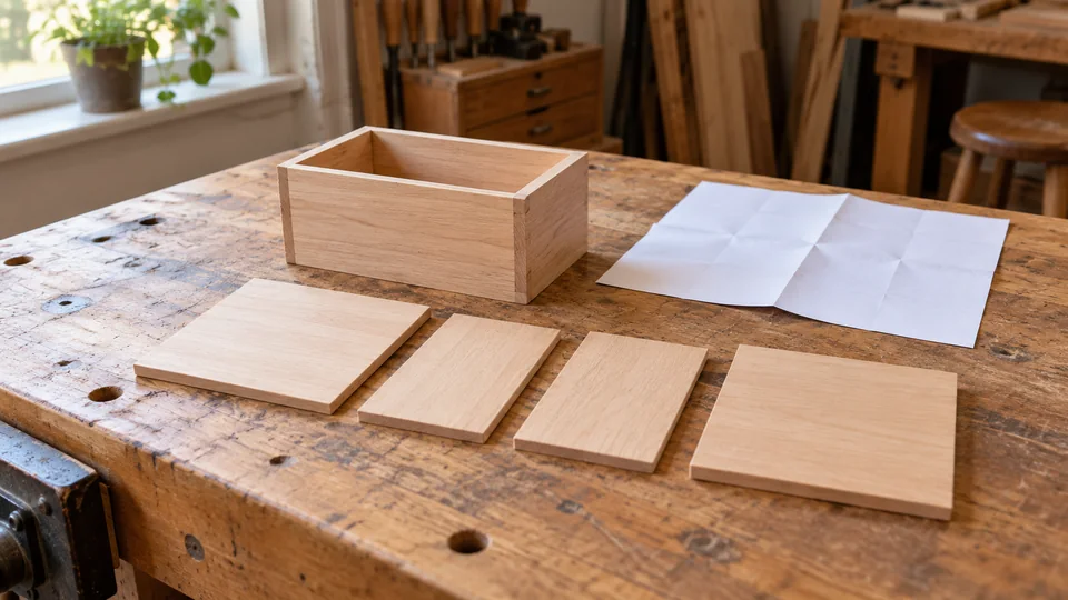 Small wooden box with loose parts ready for a project lesson