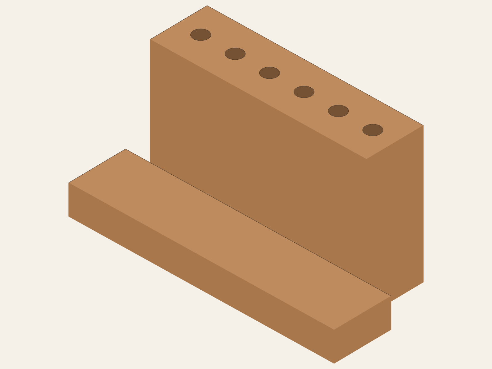 Pencil block and lower support in their selected face-contact relationship, before fastening.